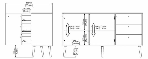 Bílá nízká komoda 149x82 cm Bodo – Tvilum