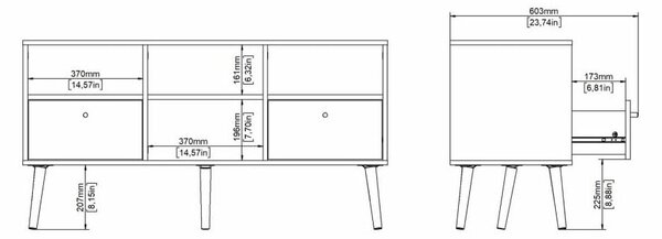 Bílý TV stolek 117x61 cm Bodo – Tvilum