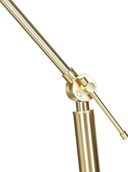 Stojací lampa zlatá se světle šedým stínítkem 50 cm nastavitelná - Editor