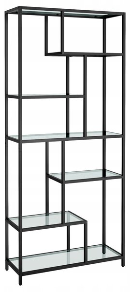 Regál Songmics 80 cm x 180 cm x 30 cm černý, průhledný