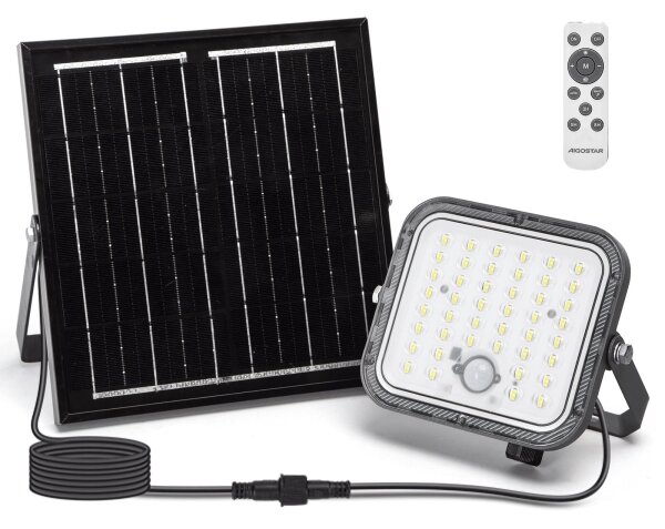 Aigostar - LED Stmívatelný solární reflektor se senzorem LED/80W/3,4V IP66 + DO