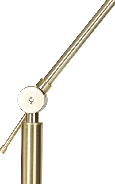Stojací lampa zlatá s světle hnědým stínítkem 50 cm nastavitelná - Editor