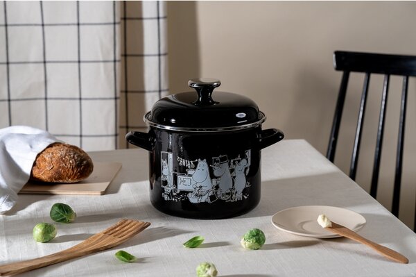 Muurla Hrnec Moomins in the Kitchen 3,5l, černo-bílý