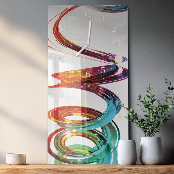 Skleněné hodiny vertikální Spirála zsppb-30x60-00090528