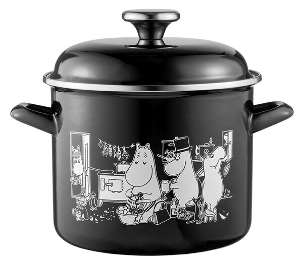 Muurla Hrnec Moomins in the Kitchen 3,5l, černo-bílý