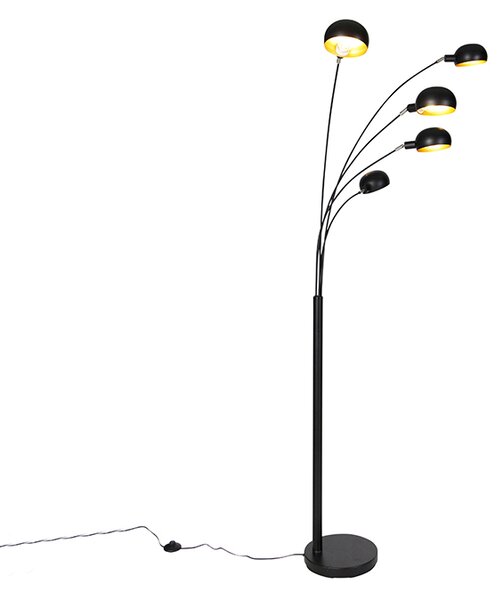 Chytrá stojací lampa černá 5-světlo vč. Wifi B35 - Sixties