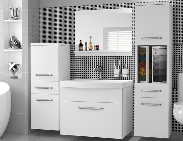Koupelnový nábytek skříňky s umyvadlem a zrcadlem bílá matná ROD PRIMO M 5/0/W/W/0/ZINC