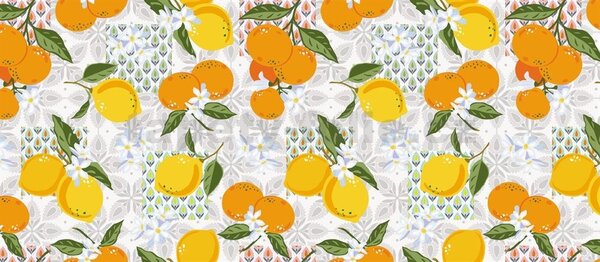 Ubrus PVC 3581540, metráž, 20 m x 140 cm, citrusy s větvičkami, IMPOL TRADE