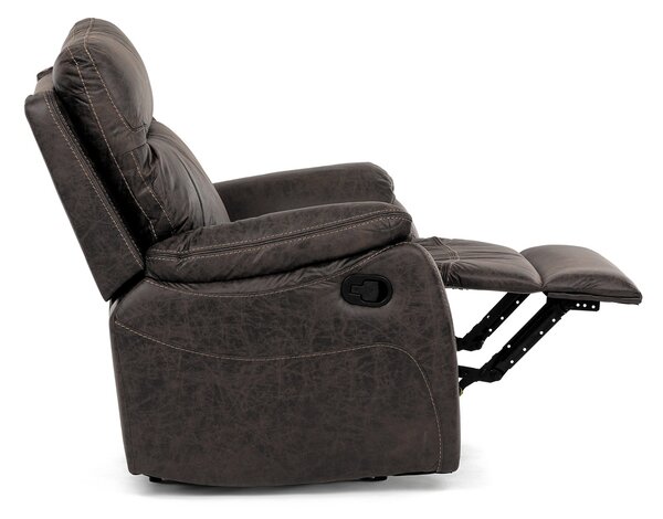 Vikio TV a relaxační křeslo manuální potah coffee látka v dekoru vintage AKR158CO
