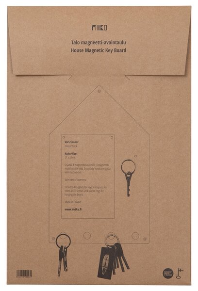 Miiko Design Magnetická tabule na klíče House, černá