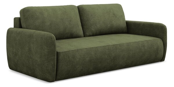 Zelená žinylková rozkládací/s úložným prostorem pohovka 218 cm Lilo – Makamii