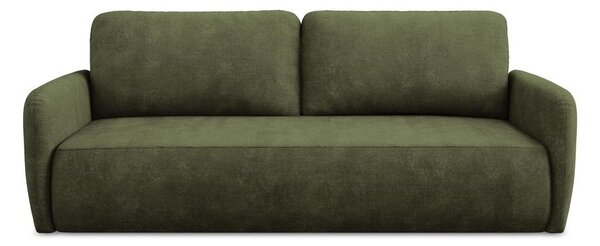 Zelená žinylková rozkládací/s úložným prostorem pohovka 218 cm Lilo – Makamii