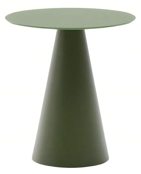 Matně zelený skleněný kulatý odkládací stolek Kave Home Wilshire 50 cm