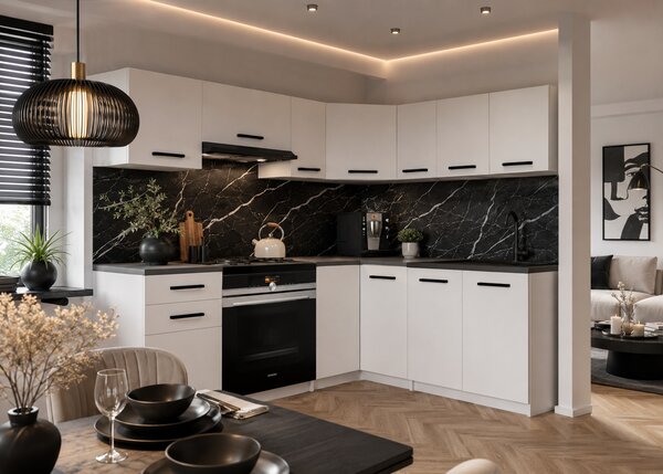 Kuchyňská linka Belini 360 cm bílý mat s pracovní deskou Lidiauniqa2