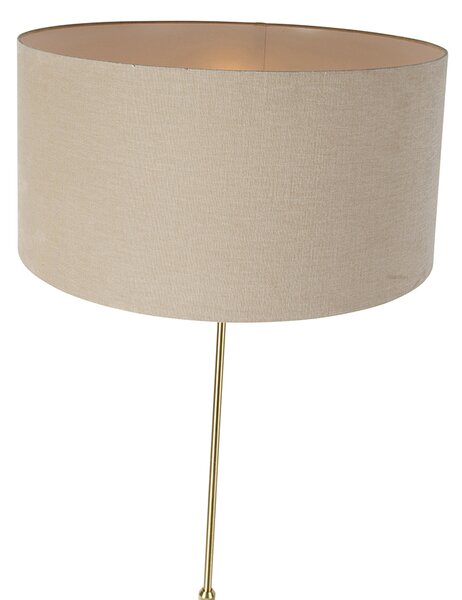 Stojací lampa nastavitelná zlatá se světle hnědým stínítkem 50 cm - Parte