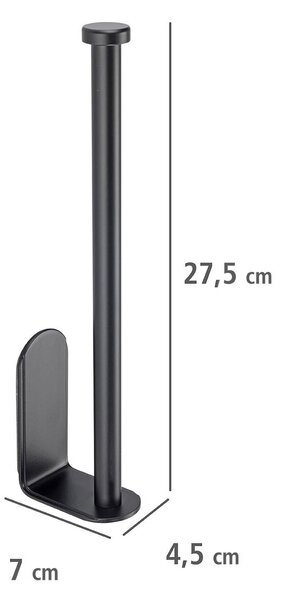 Samolepící držák na kuchyňské utěrky, montáž bez vrtání, černý, WENKO