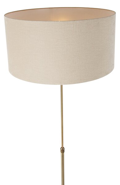 Stojací lampa nastavitelná bronzová se světle hnědým stínítkem 50 cm - Parte