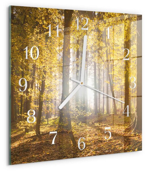 Skleněné hodiny Podzim v lese zskb-30x30-00083602