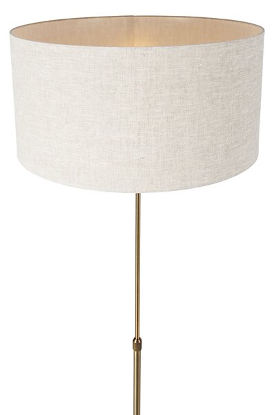 Stojací lampa nastavitelná bronzová se světle šedým stínítkem 50 cm - Parte