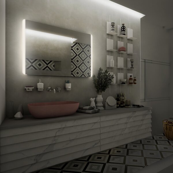 Nimco zrcadlo do koupelny s LED osvětlením 90 x 70 ZP 17019
