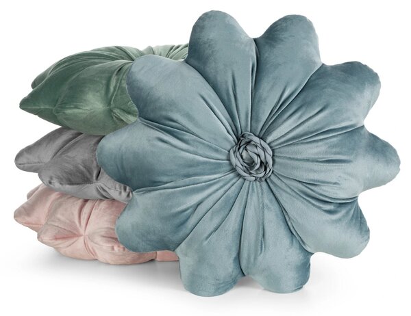 DEKORAČNÍ POLŠTÁŘ FLORES 5 Ø40 CM SVĚTLEMODRÁ