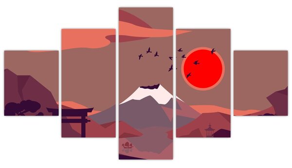 Obraz - Ilustrace hory Fuji (125x70 cm)