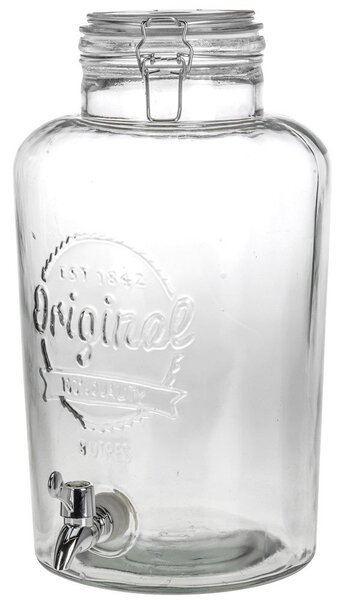 Skleněná nádoba s kohoutkem na limonádu, 8 L