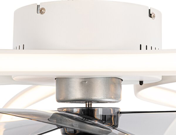 Stropní ventilátor bílý 55 cm vč. LED stmívatelný s dálkovým ovládáním - Mandy