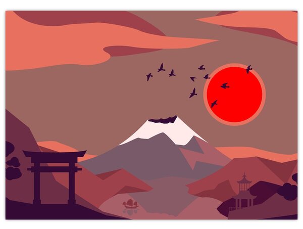 Obraz - Ilustrace hory Fuji (70x50 cm)