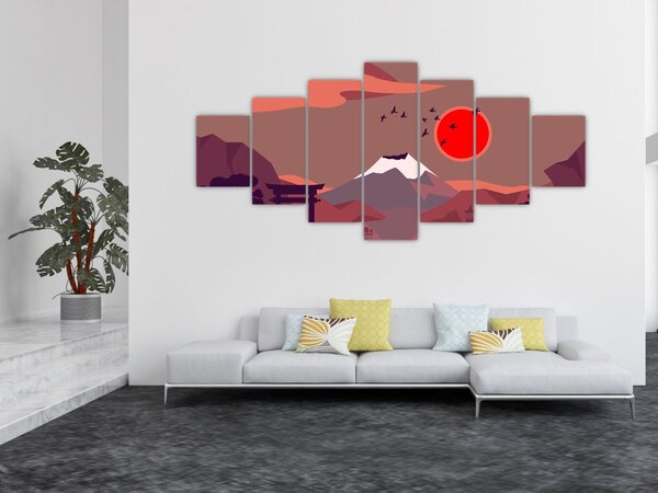 Obraz - Ilustrace hory Fuji (210x100 cm)
