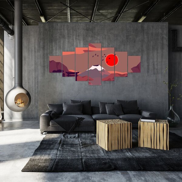 Obraz - Ilustrace hory Fuji (210x100 cm)