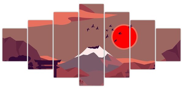 Obraz - Ilustrace hory Fuji (210x100 cm)