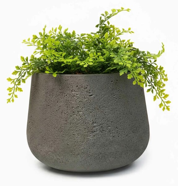 Květináč GIRAR, sklolaminát, výška 27 cm, tmavě šedá
