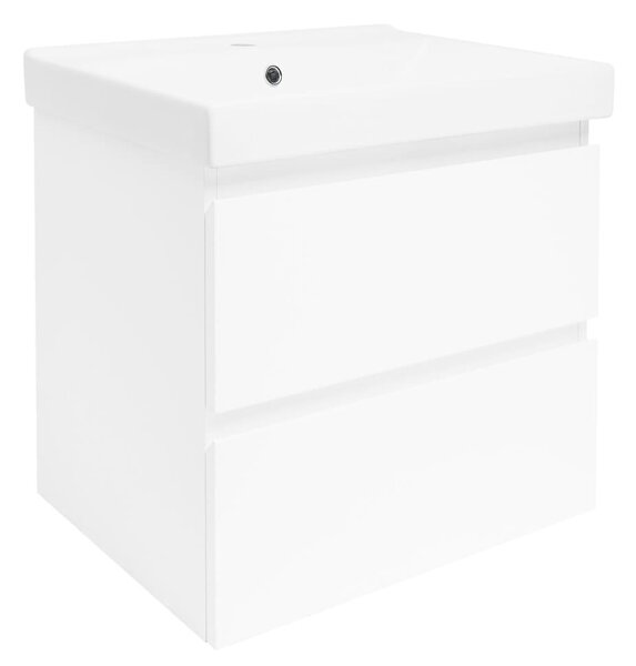 Koupelnová skříňka s umyvadlem SAT B-Way 1 59x50x45 cm bílá lesk BWAY260WU1BI
