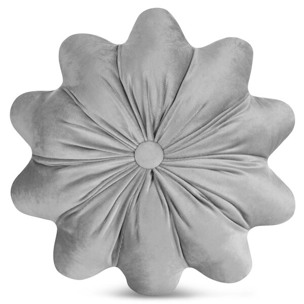 DEKORAČNÍ POLŠTÁŘ FLORES 5 Ø40 CM STŘÍBRNÁ