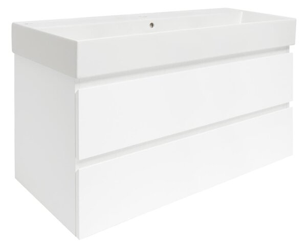 Koupelnová skříňka s umyvadlem SAT B-Way 1 99x50x45 cm bílá mat BWAY2100WU2BI