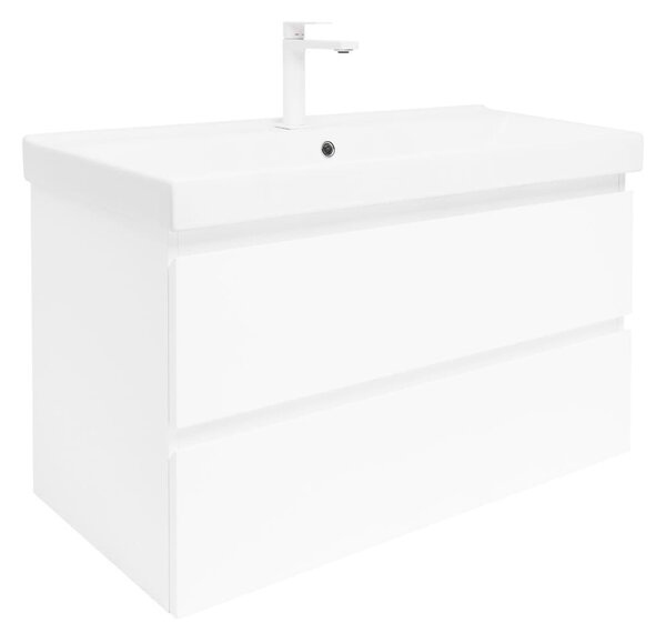 Koupelnová skříňka s umyvadlem SAT B-Way 1 99x50x45 cm bílá lesk BWAY2100WU1BBI