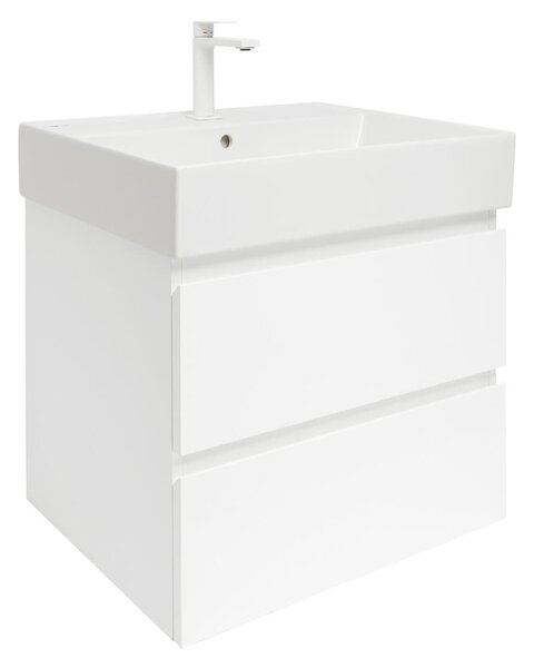 Koupelnová skříňka s umyvadlem SAT B-Way 1 59x50x45 cm bílá mat BWAY260WU2BBI