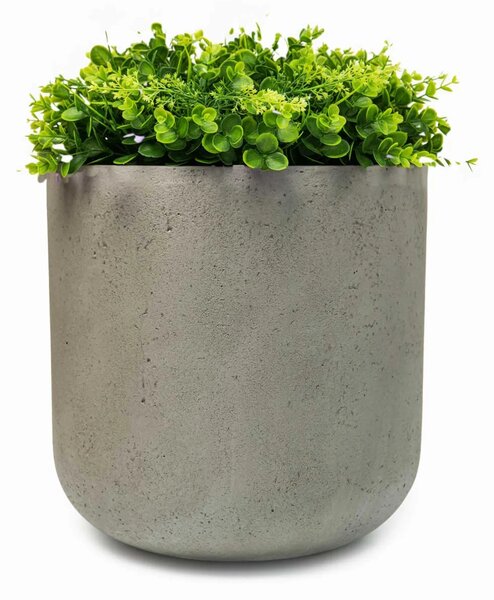 Kulatý květináč CHICO, sklolaminát, průměr 40 x výška 40 cm, šedý