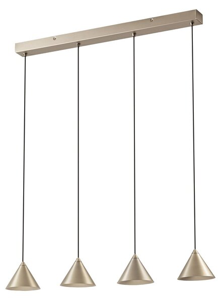 Závěsná svítidlo Lucande, Rhodes, stmívatelné, Metalická, Obývací pokoj, Kov, Moderní