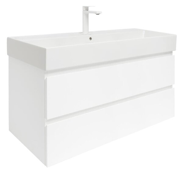 Koupelnová skříňka s umyvadlem SAT B-Way 1 99x50x45 cm bílá mat BWAY2100WU2BBI