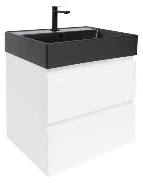 Koupelnová skříňka s umyvadlem SAT B-Way 1 59x50x45 cm bílá lesk BWAY260WU2B2B