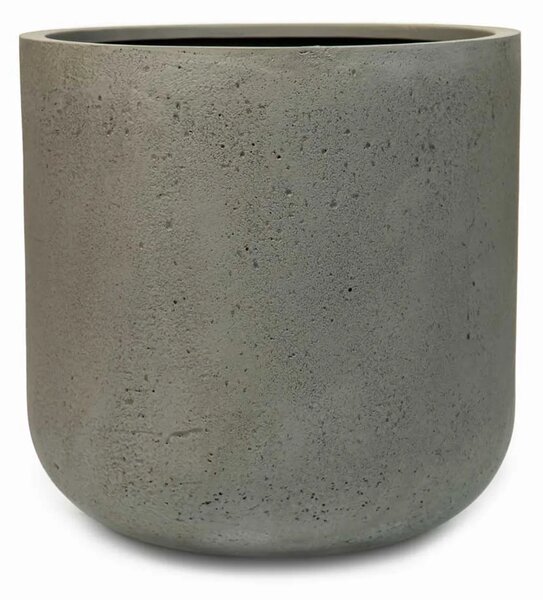 Kulatý květináč CHICO, sklolaminát, průměr 40 x výška 40 cm, šedý