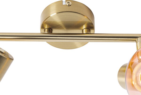 Art Deco bodové světlo zlaté s růžovým sklem 2-světlo - Vidro