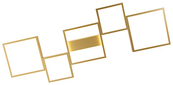 Stropní lampa zlatá vč. LED 3 stupňová stmívatelná 5-světlo - Lejo