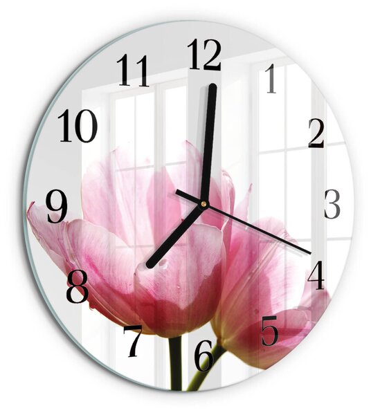 Skleněné nástěnné hodiny Tulipány zsoc-fi30-00171765