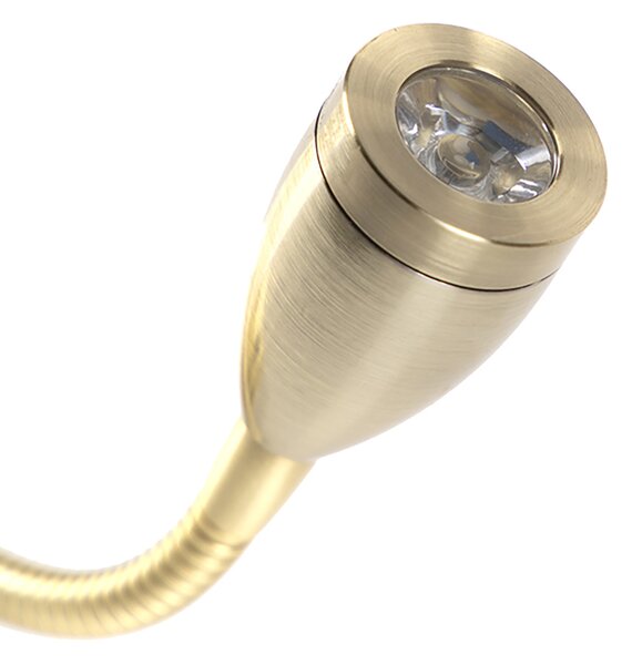 Zlatá nástěnná lampa s USB a bílým stínítkem 18 cm - Brescia Combi