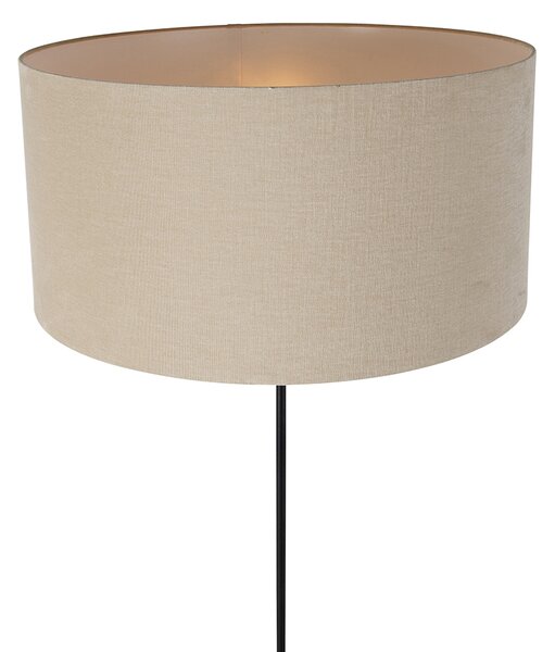 Stojací lampa černá nastavitelná s odstínem světle hnědá 50 cm - Parte