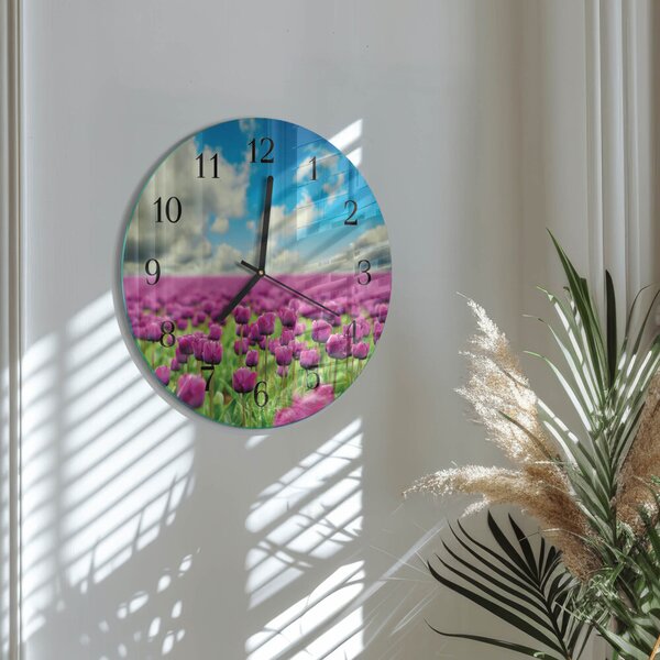 Skleněné nástěnné hodiny Tulipány zsoc-fi30-00176757