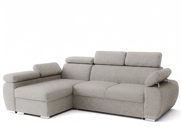 Sedací souprava BASTON | 170x255 cm | rozkládací + úložný prostor + OČALOUNĚNÝ ROZKLAD | aragon 80 šedá | FUNKČNÍ TKANINA